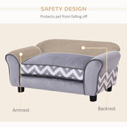 Small Dog Sofa Bed with Soft Cushion and Washable Cover for Indoor Lounging Grey