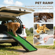 Foldable Dog Ramp with Non Slip Surface Ideal for Cars and Home Use, Black AOSOM