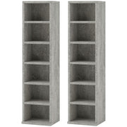 Set of Two CD Storage Units Holds 102 CDs, Space Saving Design, Cement Grey by HOMCOM
