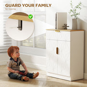 Modern Sideboard Storage Cabinet with Drawer and Adjustable Shelf for Home Use White