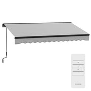 Light Grey 2.5 x 3.5m Electric Garden Awning With Remote and Durable Aluminium Frame