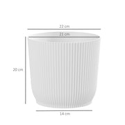 Set of Two 22cm White Planters Lightweight and Weather Resistant by Outsunny
