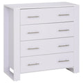 White 4 Drawer Chest With Metal Handles Homcom