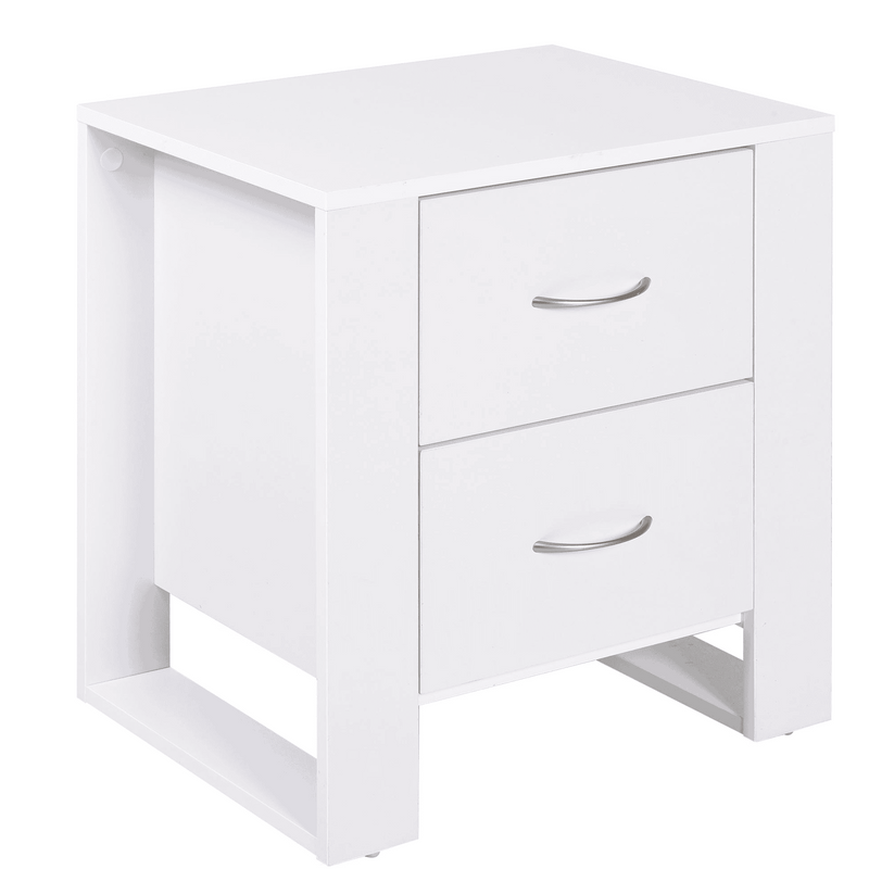 2 Drawer Bedside Table, Elevated Base