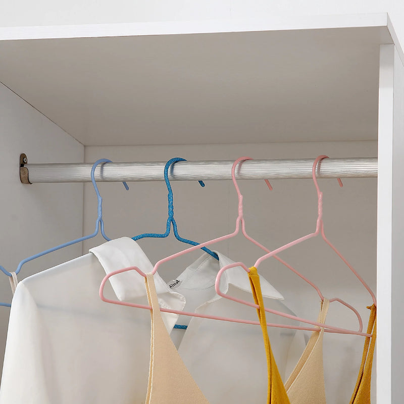 White Open Wardrobe on Wheels With Hanging Rail and Shelves