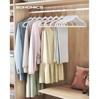 Songmics White Velvet Clothes Hangers (Pack of 50) Songmics