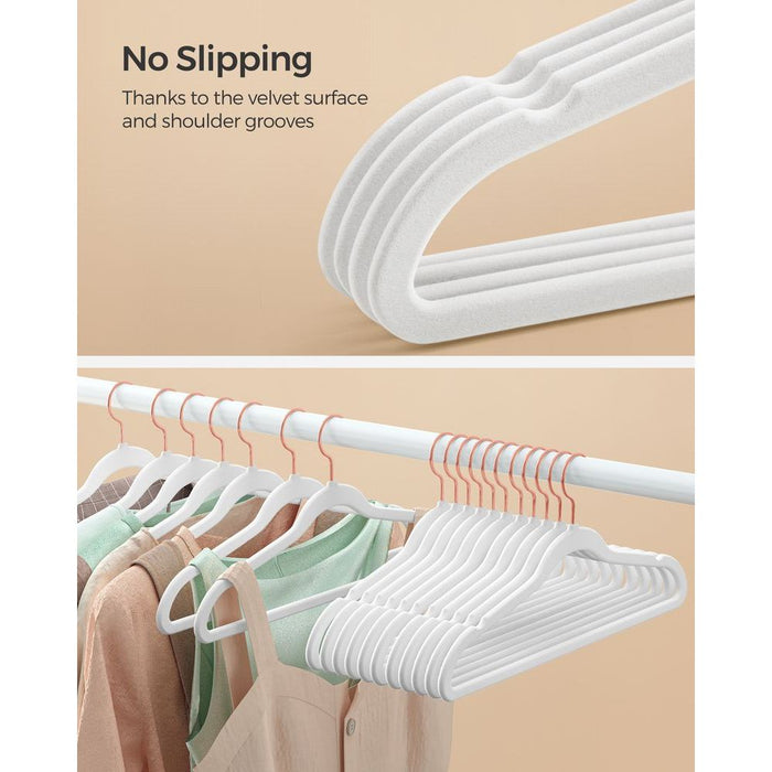 Songmics White Velvet Clothes Hangers (Pack of 50)