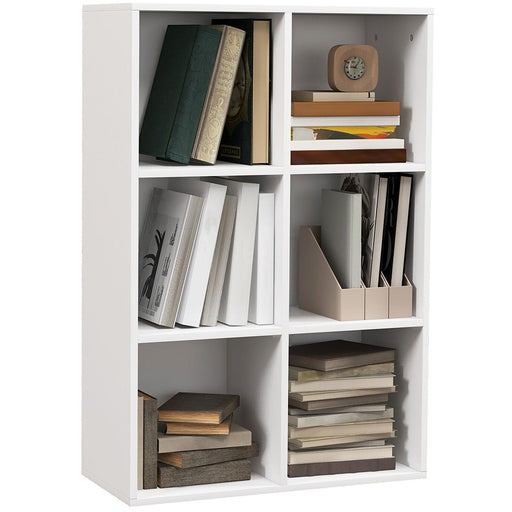 Image of a white 6 cube bookcase