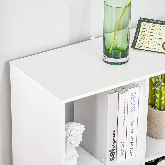 Image of a White 6 Cube Bookcase Storage Unit by Homcom.