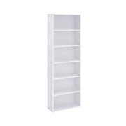 White 6 Shelf 60cm Wide Bookcase by Vasagle