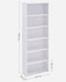 White 6 Shelf 60cm Wide Bookcase by Vasagle