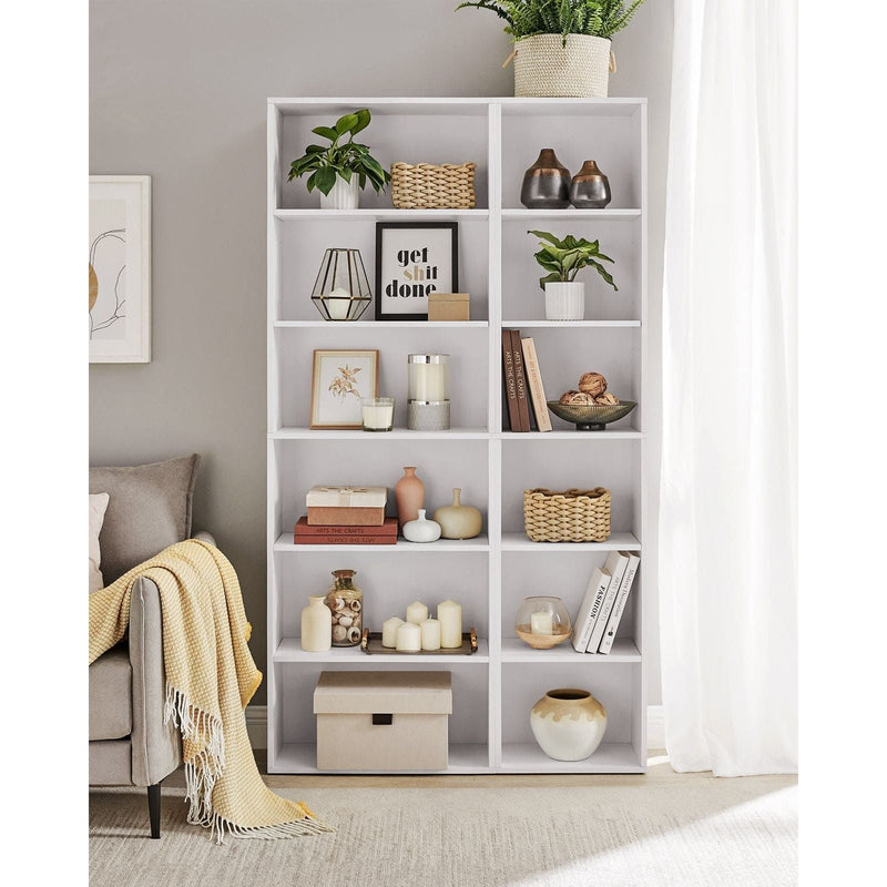 White 6 Shelf 60cm Wide Bookcase by Vasagle