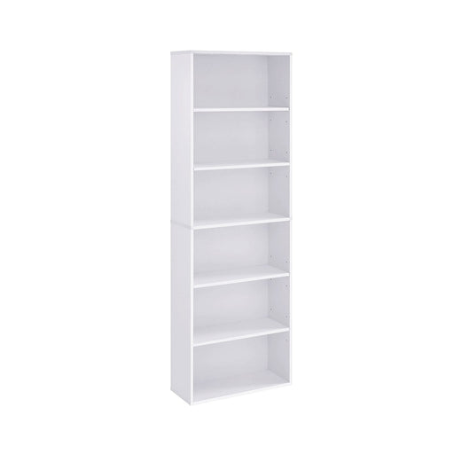 Image of a White 6 Shelf 60cm Wide Bookcase by Vasagle Furniture.