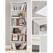 White 6 Shelf 60cm Wide Bookcase by Vasagle