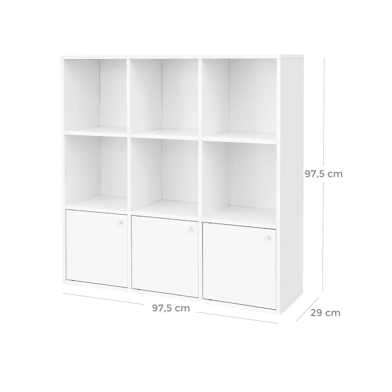 White Bookcase With Doors on Bottom by Vasagle