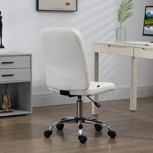 Image of a White Desk Chair With Wheels