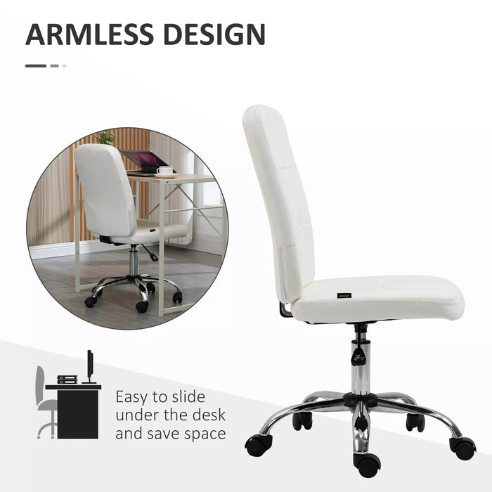 Image of a White Desk Chair With Wheels