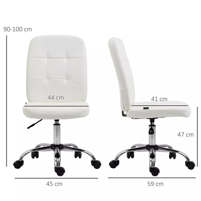 Image of a White Desk Chair With Wheels