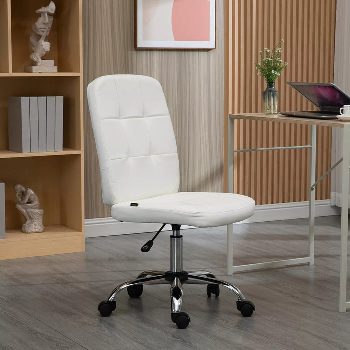 Image of a White Desk Chair With Wheels