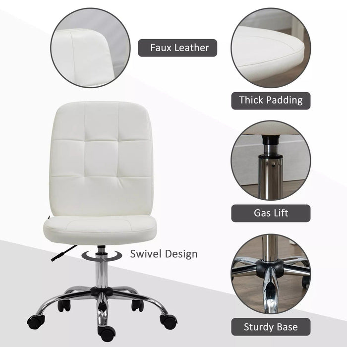 Image of a White Desk Chair With Wheels