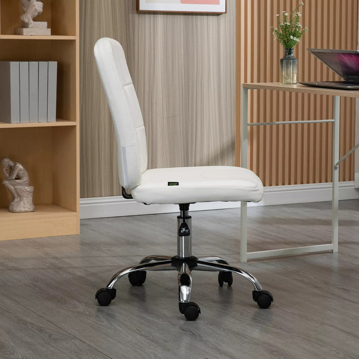 Image of a White Desk Chair With Wheels