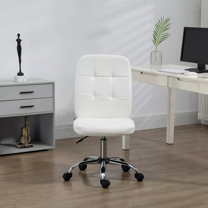 Image of a White Desk Chair With Wheels