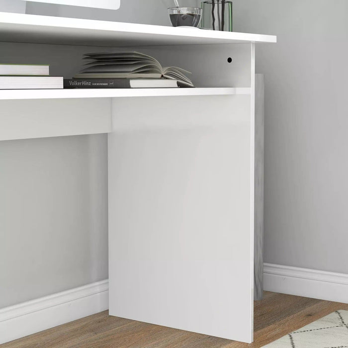 Image of a White Desk With Shelf Underneath for home office