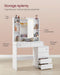 White Dressing Table With Light and Mirror by Vasagle