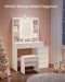 White Dressing Table With Light and Mirror by Vasagle