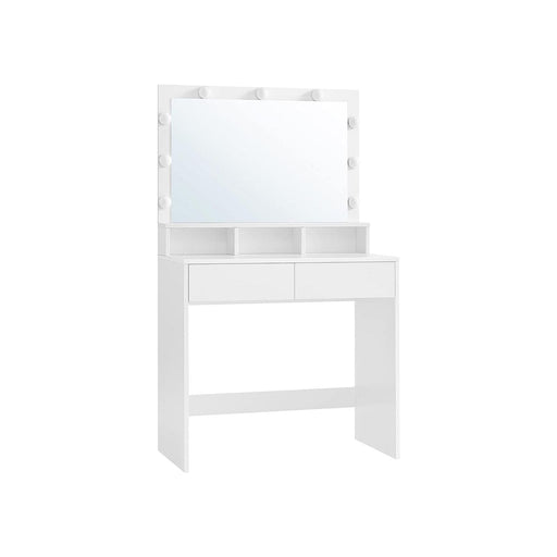 Image of a White Dressing Table With Mirror and Lights