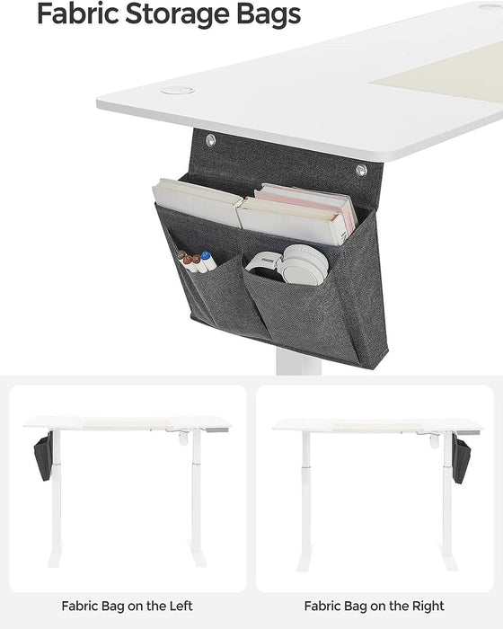 Image of a Songmics White Electric Height Adjustable Desk For Home Office