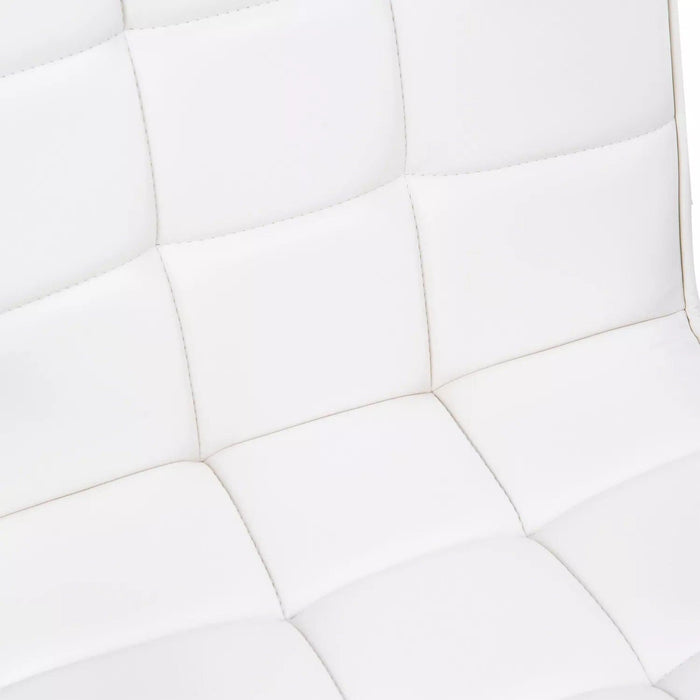 Image of a white faux leather desk chair