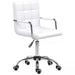 Image of a white faux leather desk chair