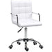 Image of a white faux leather desk chair