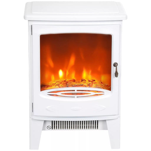 Image of a White Free Standing Electric Log Burner