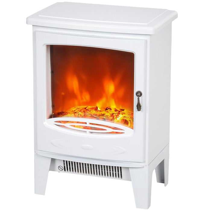 Image of a White Free Standing Electric Log Burner