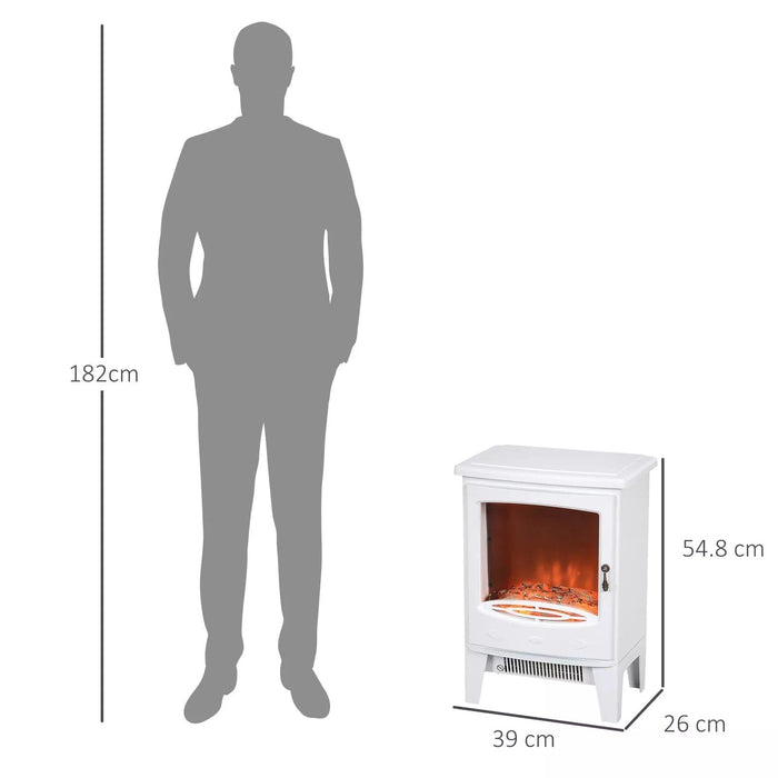 Image of a White Free Standing Electric Log Burner