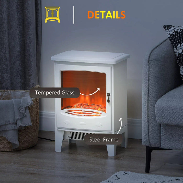 Image of a White Free Standing Electric Log Burner