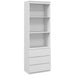 Image of a Tall White 3 Tier Bookcase With 3 Drawers on the bottom. This bookcase has 3 spacious shelves and 3 handle less drawers.