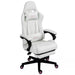 Image of a White and Pink Gaming Chair With Wheels