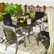 Set of Four Padded Garden Seat Cushions Charcoal Grey by Outsunny