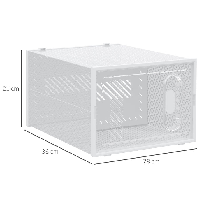 8 Piece Clear Stackable Plastic Shoe Storage Boxes with Magnetic Door for Sizes up to 12 by HOMCOM