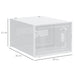 8 Piece Clear Stackable Plastic Shoe Storage Boxes with Magnetic Door for Sizes up to 12 by HOMCOM