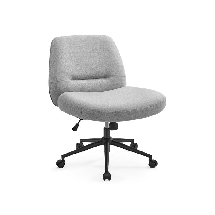 Image of a Grey Wide Seat Armless Desk Chair With Wheels