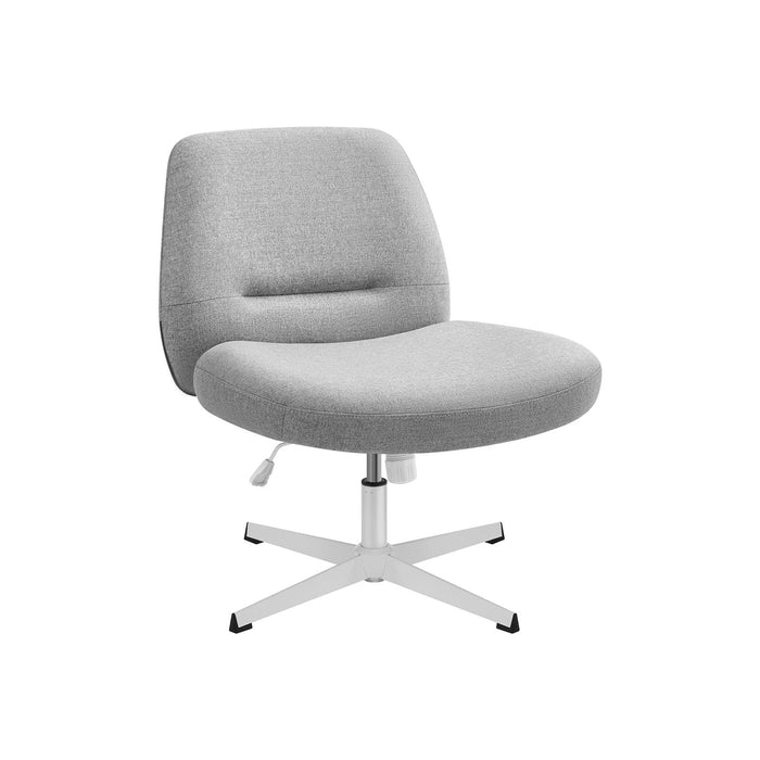 Image of a Grey Wide Seat Armless Desk Chair Without Wheels