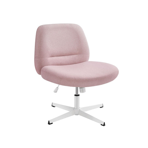 Image of a Pink Wide Seat Armless Desk Chair Without Wheels