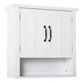 Wall Mounted Storage Cabinet with Adjustable Shelf for Bathroom or Kitchen White AOSOM