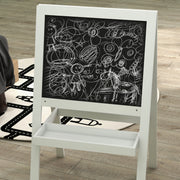 2 in 1 Kids Art Easel With Double Sided Whiteboard Chalkboard And Storage Shelf, White