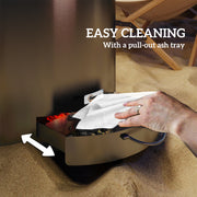 Black Metal Wood Burning Fire Pit with Poker for Garden and Patio Heating by Outsunny