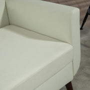 Cream Two Seater Linen Look Sofa Comfortable and Stylish Seating by HOMCOM